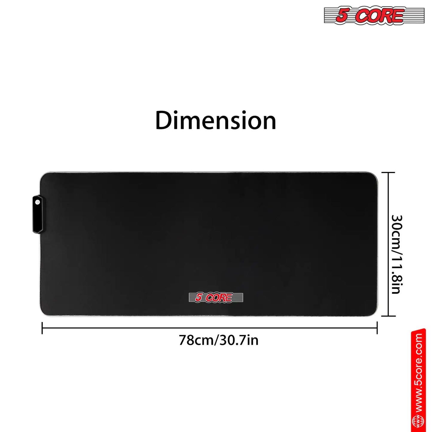 5Core RGB Mouse Pad  12 Light Modes High-Performance Soft Padded Large Gaming Keyboard Mouse Mat